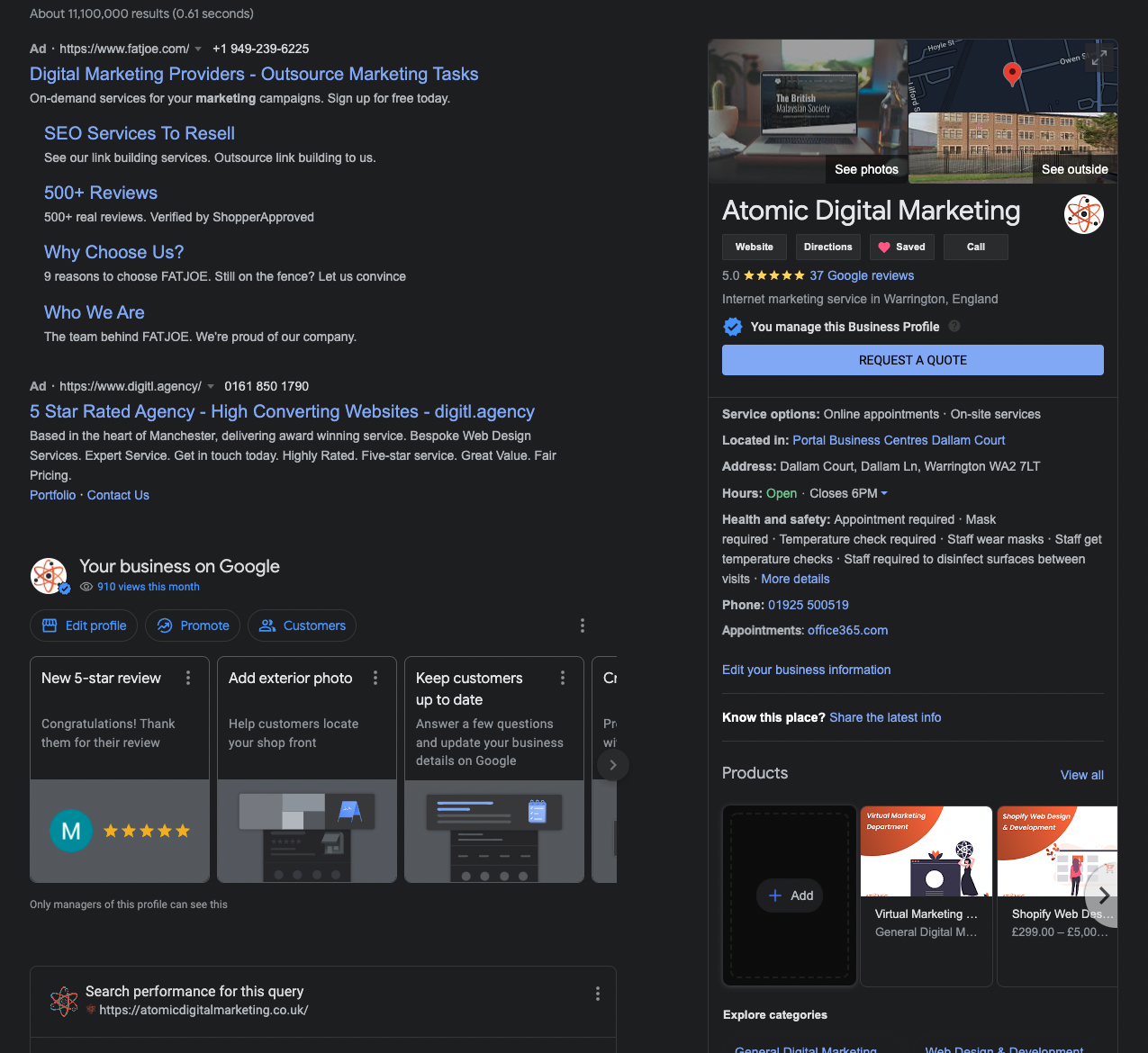 Atomic Digital Marketing Google Business Profile