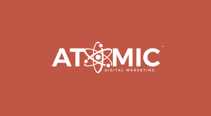 Atomic Digital Marketing Agency in Cheshire Logo on Red