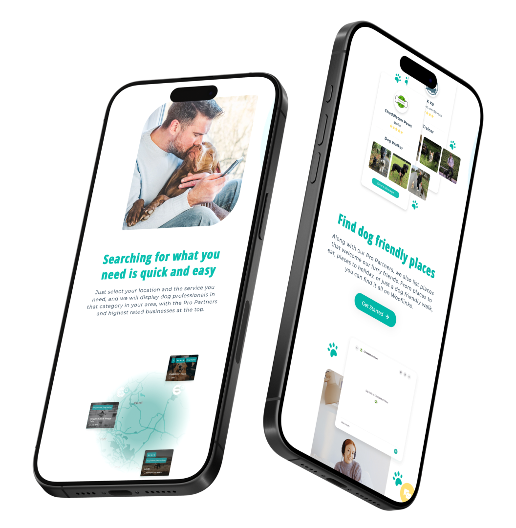 wooflinks Mobile layout website design