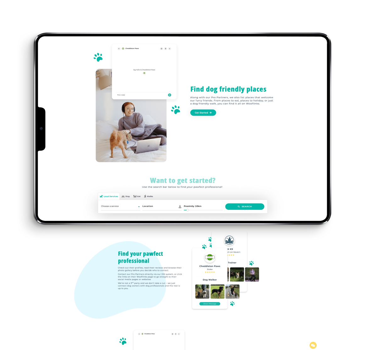 wooflinks Desktop and tablet layout website design