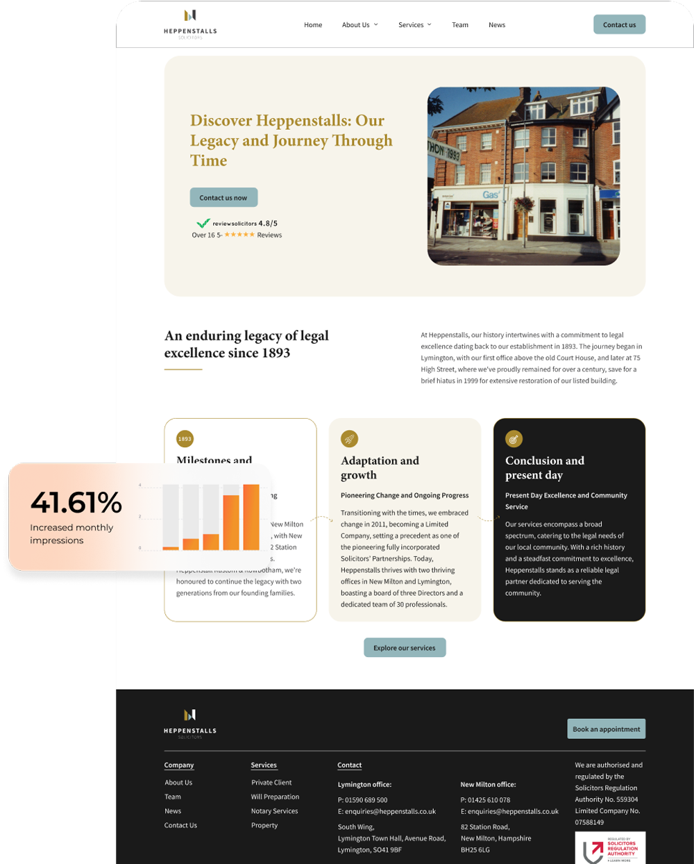 HEPPENSTALLS SOLICITORS website layout for desktop