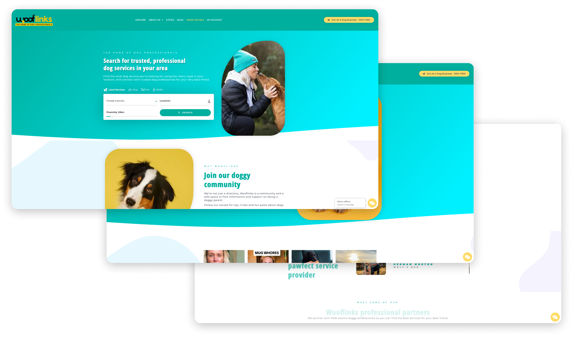 wooflinks layout website