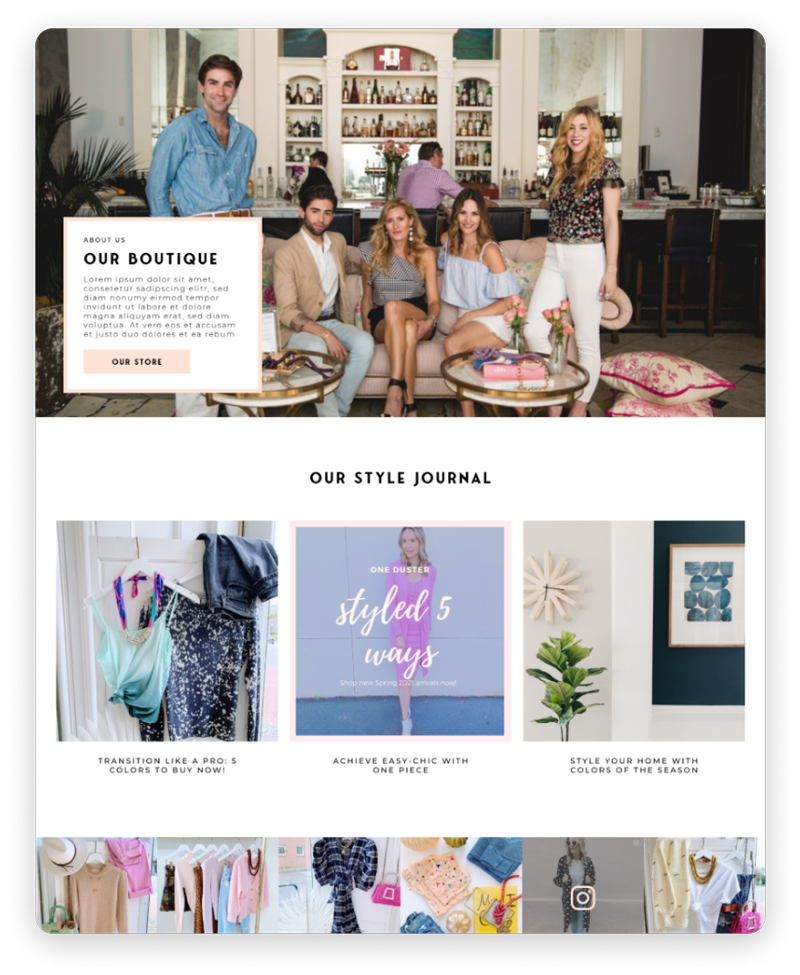 Becket Boutique website layout