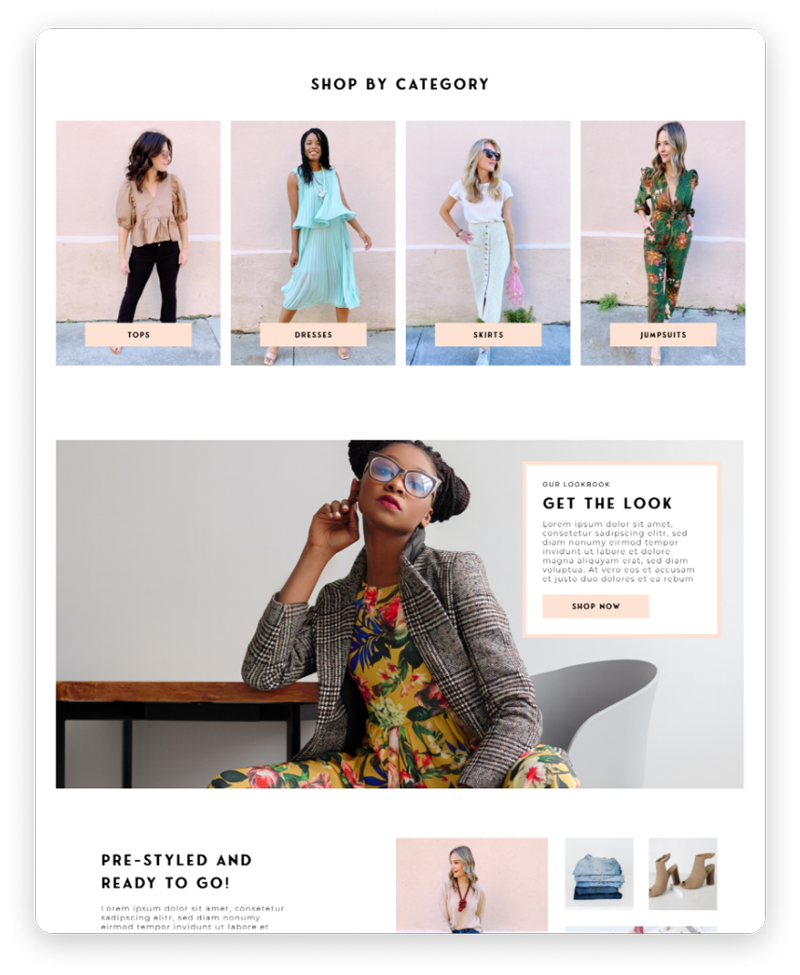 Becket Boutique website layout
