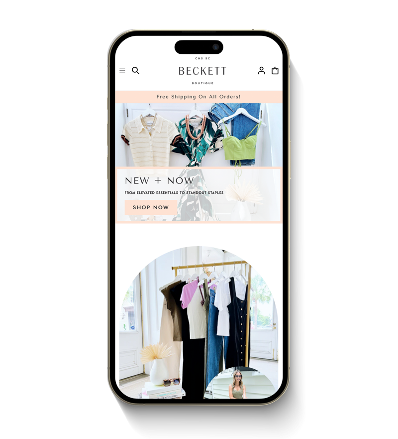 Becket Boutique Mobile layout web design web development