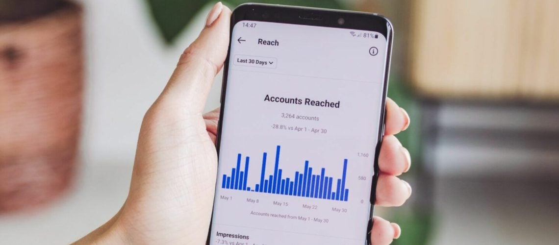 A phone screen explaining how to measure social media marketing