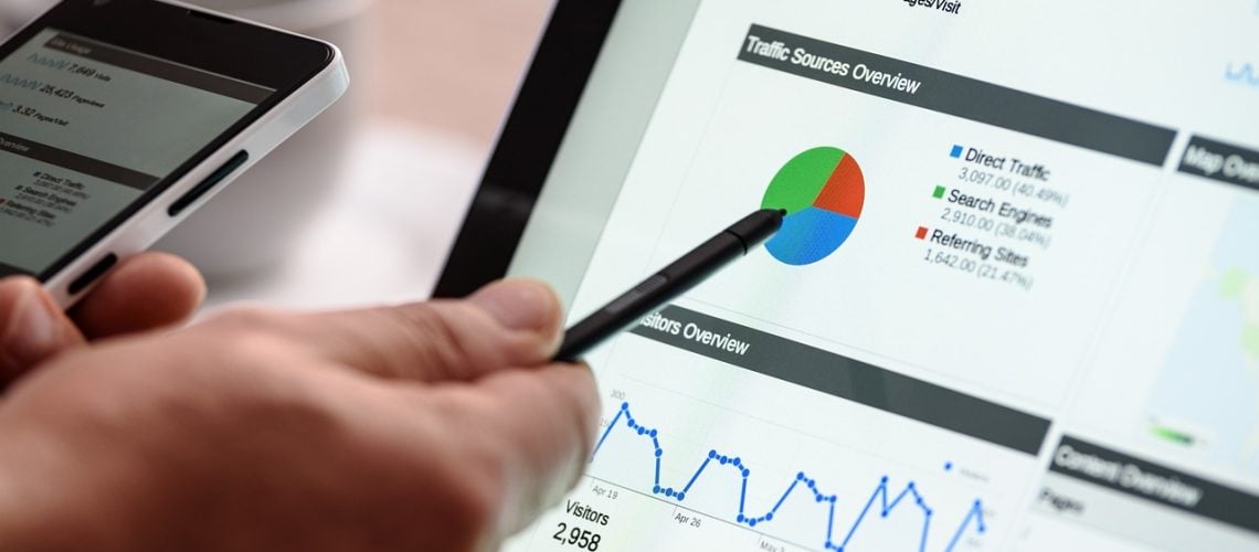 tablet showing google analytics results from SEO