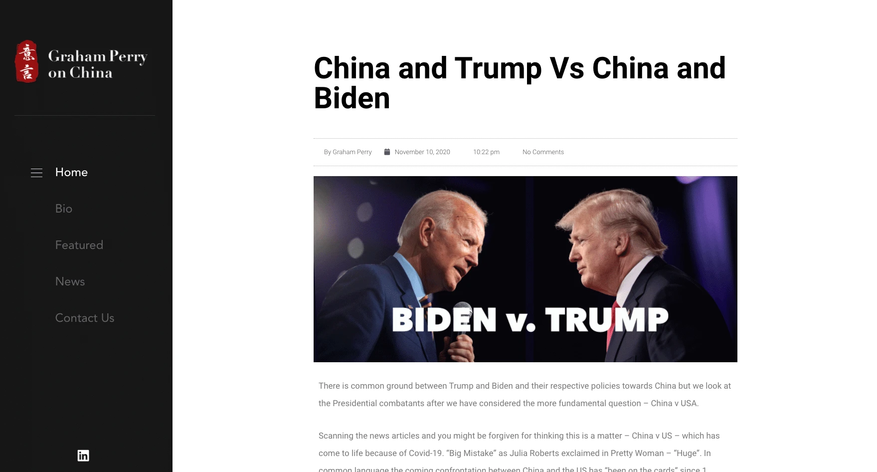 Graham Perry on China Article