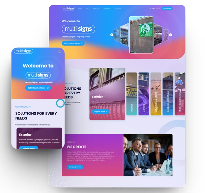 Multisigns Web Design from ATomic Digital Marketing Agency UK