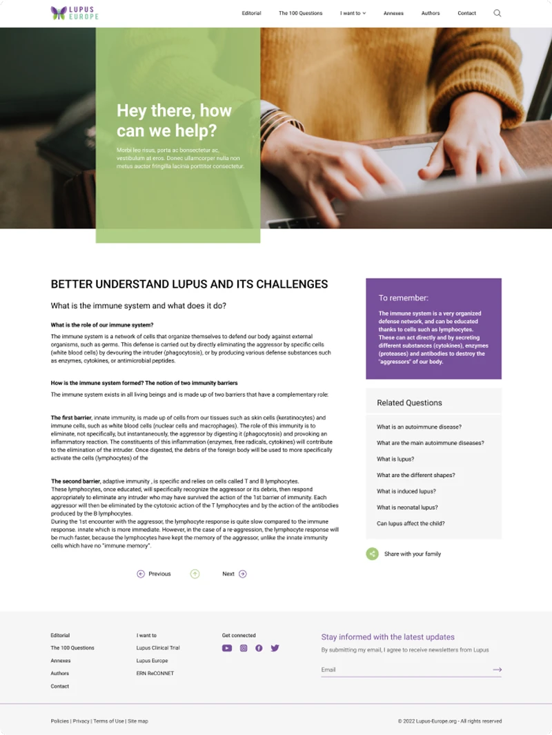 Lupus 100 - Homepage layout