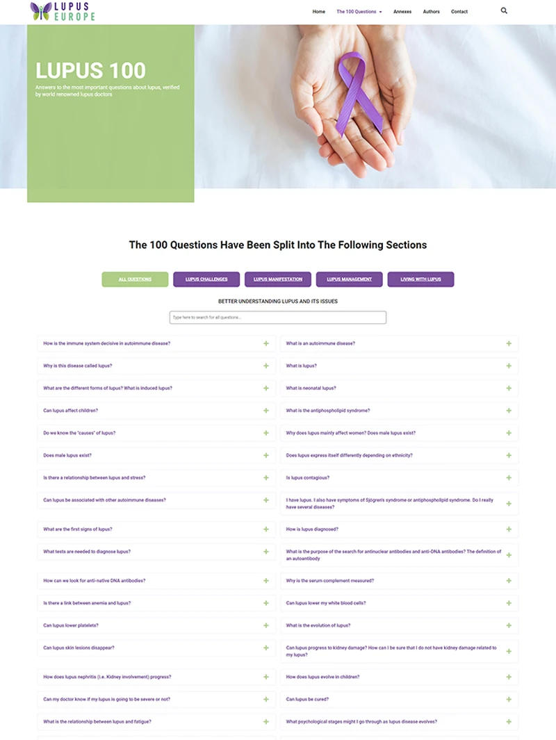 Lupus 100 - Questions layout