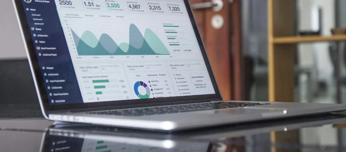 Image of a laptop displaying data