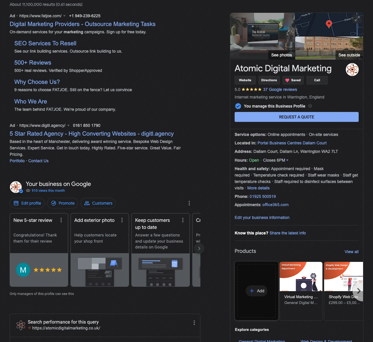 Atomic Digital Marketing Google Business Profile