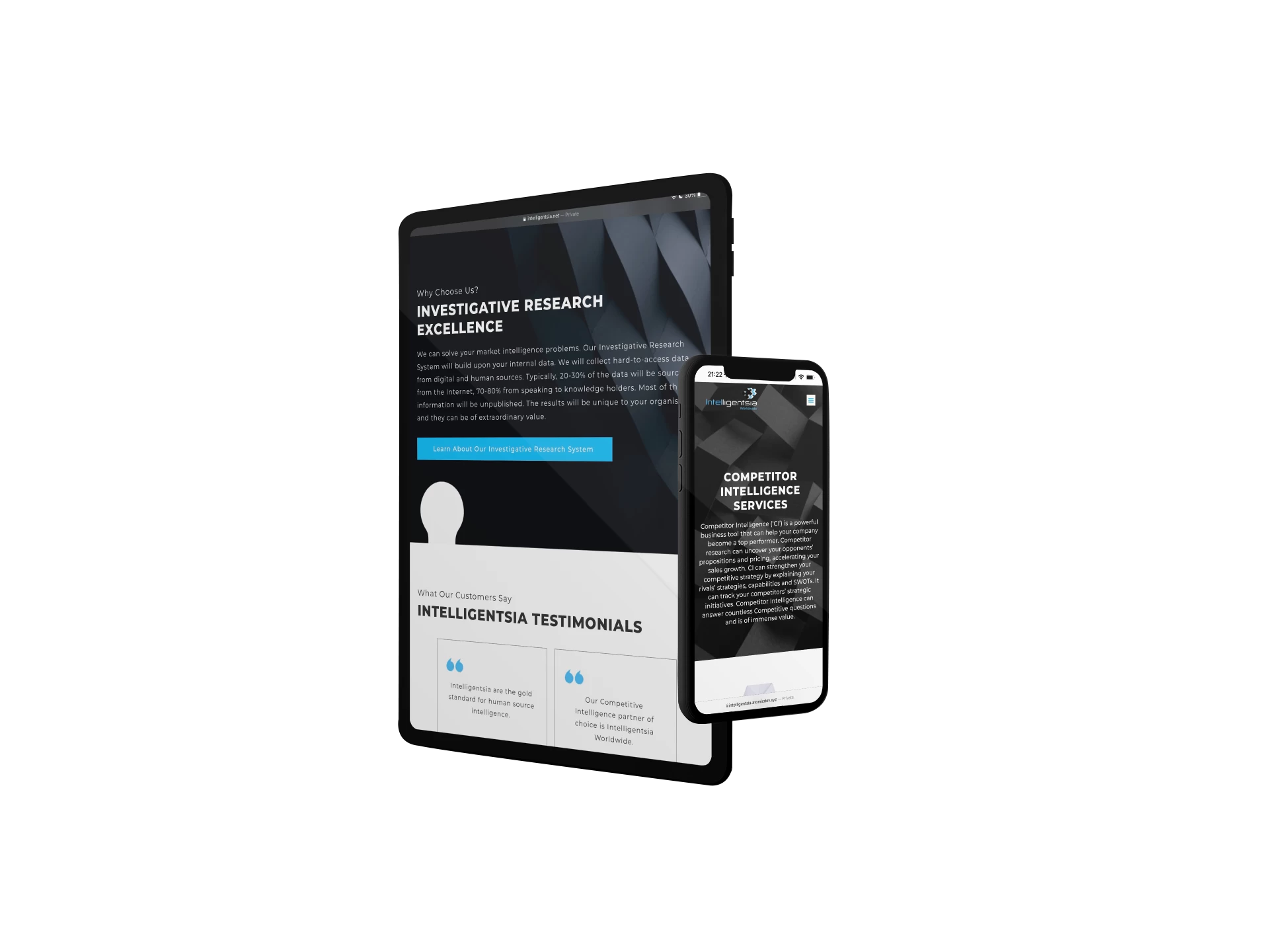 Intelligentsia Ipad and Iphone web Design Mockup