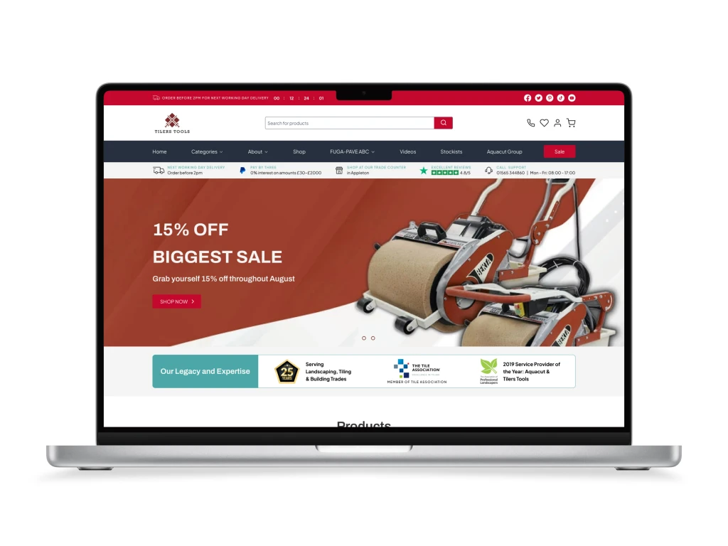 Tilers Tools New UX UI Design