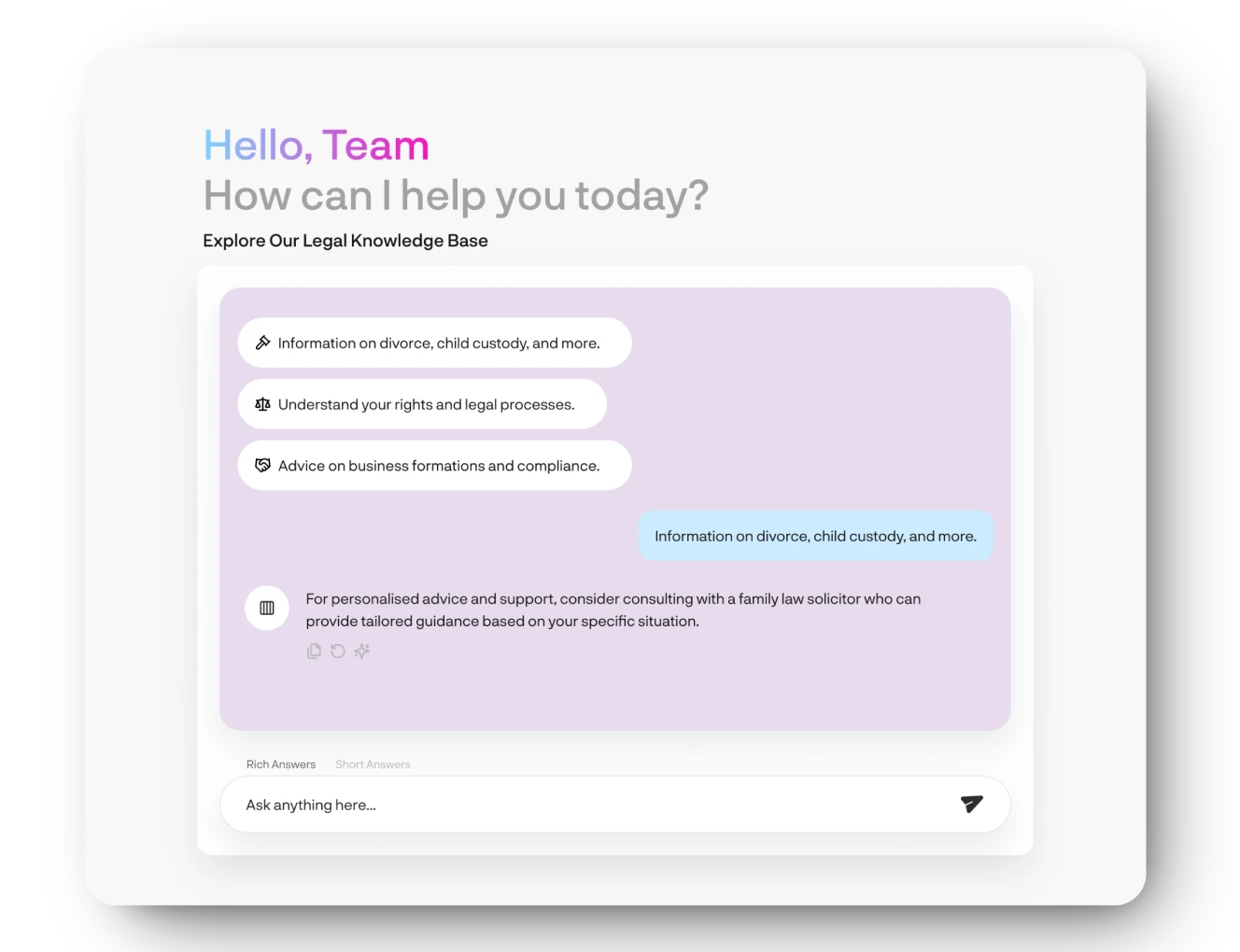 Legal Bespoke AI Chatbot