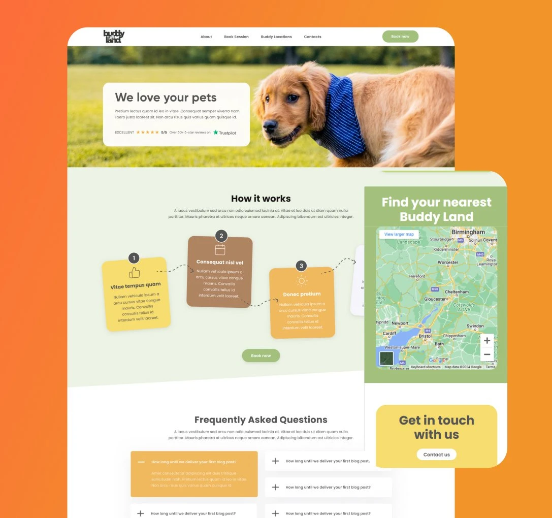UX UI Designs for Dog Business