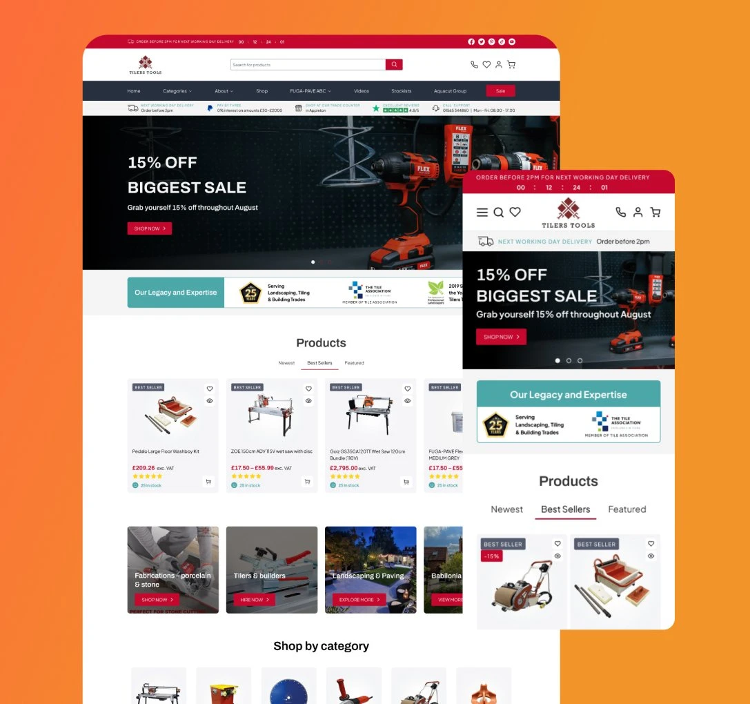 UX UI Designs for Tilers Tools