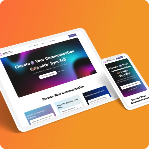 Sync Tell on iPad web design