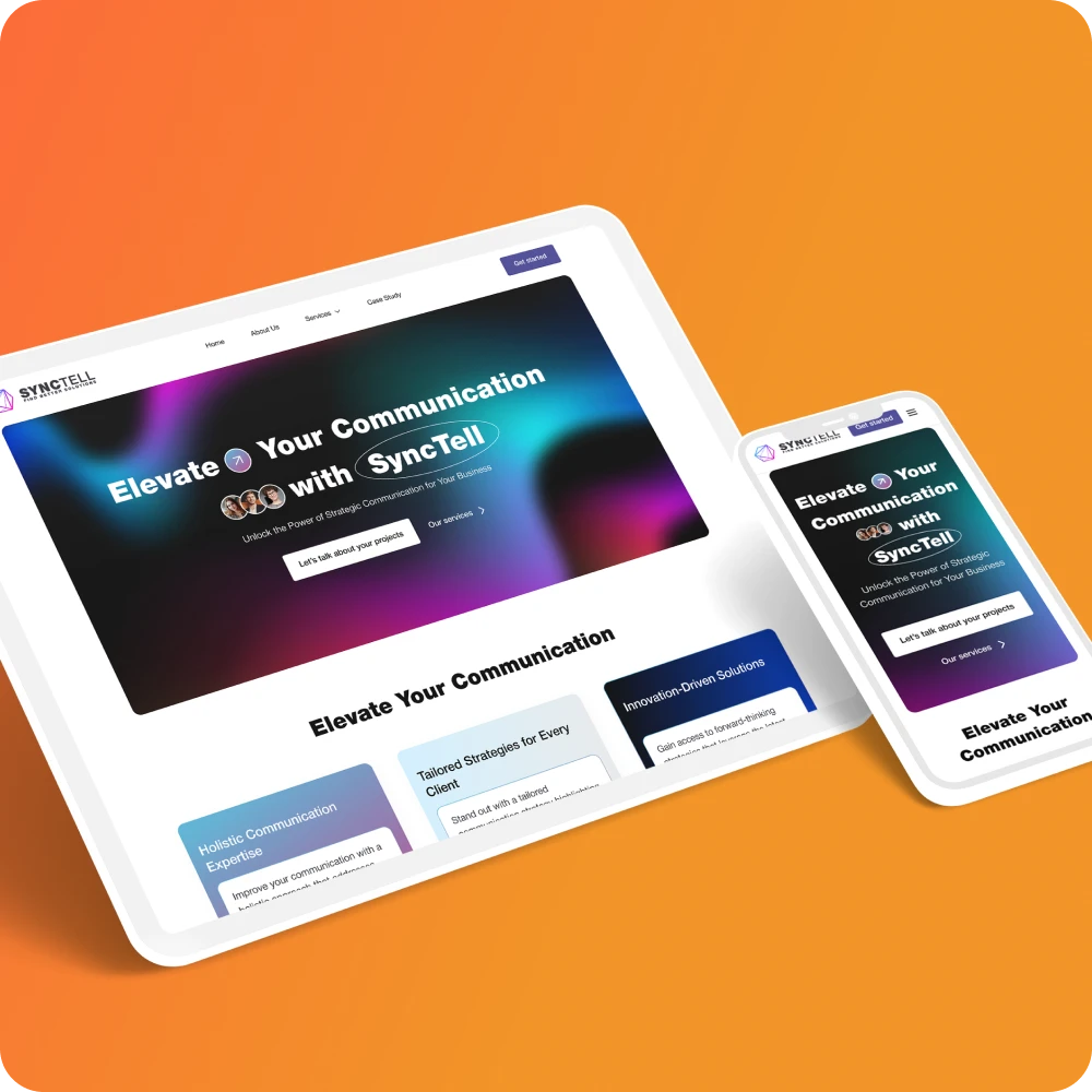 Sync Tell on iPad web design