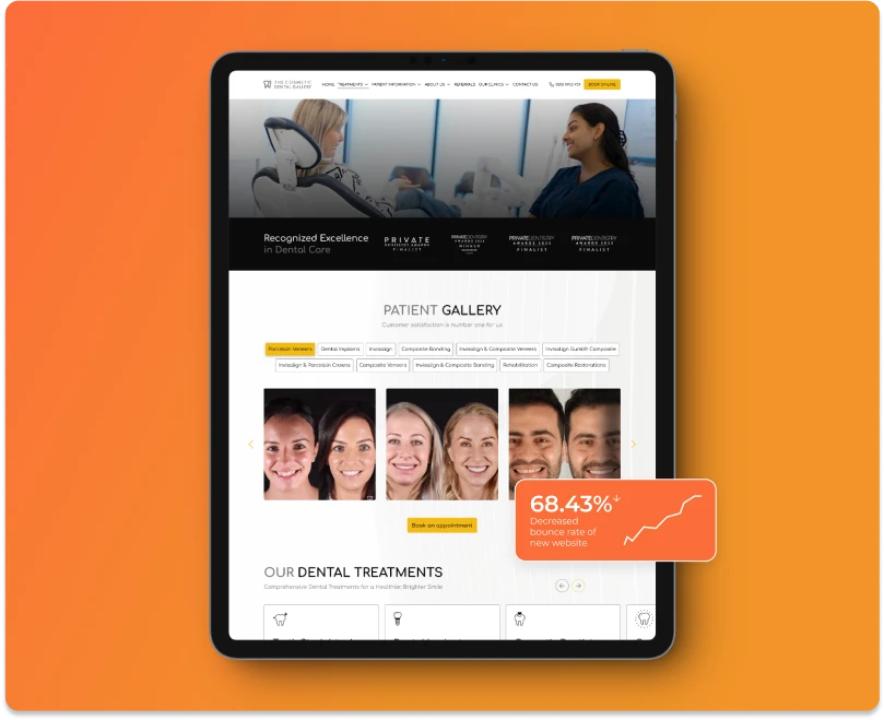 Cosmetic Dental Gallery Tablet responsive website design