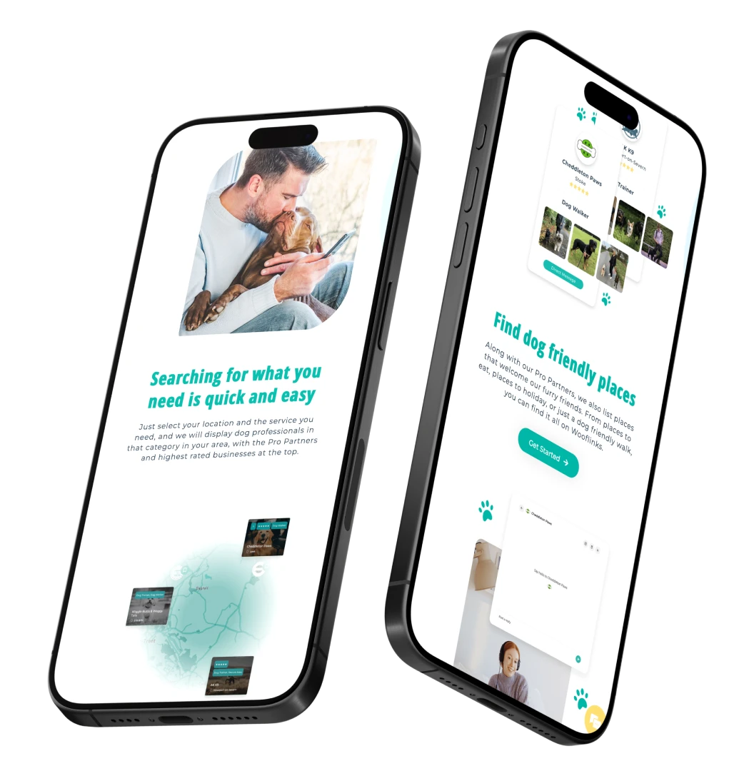 wooflinks Mobile layout website design