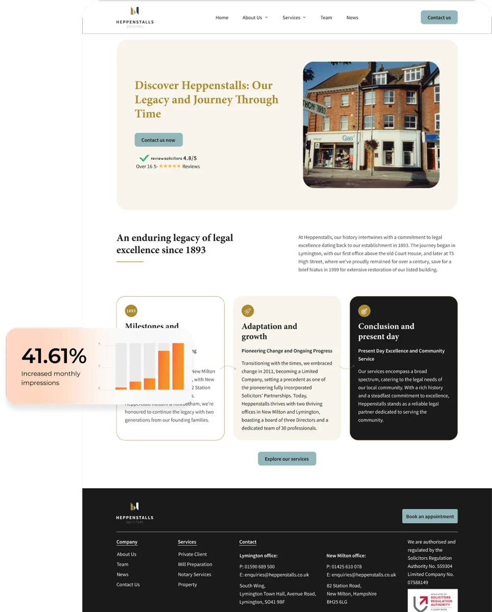 HEPPENSTALLS SOLICITORS website layout for desktop